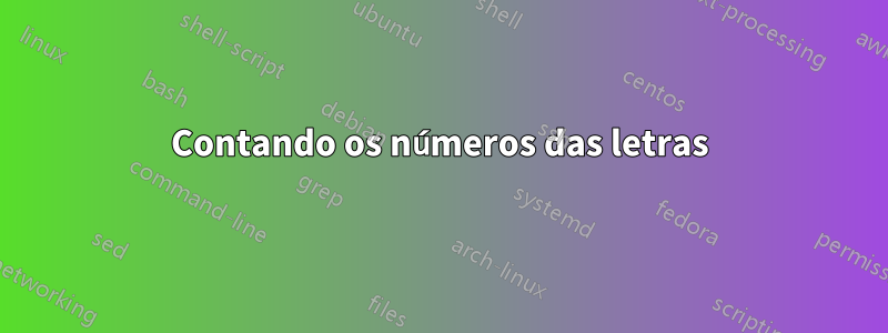 Contando os números das letras