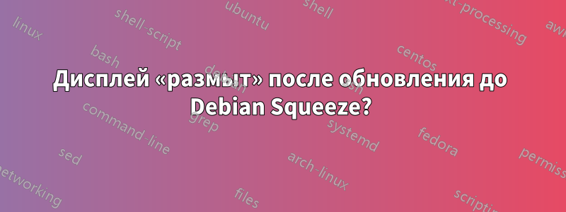 Дисплей «размыт» после обновления до Debian Squeeze?