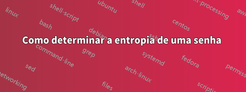 Como determinar a entropia de uma senha