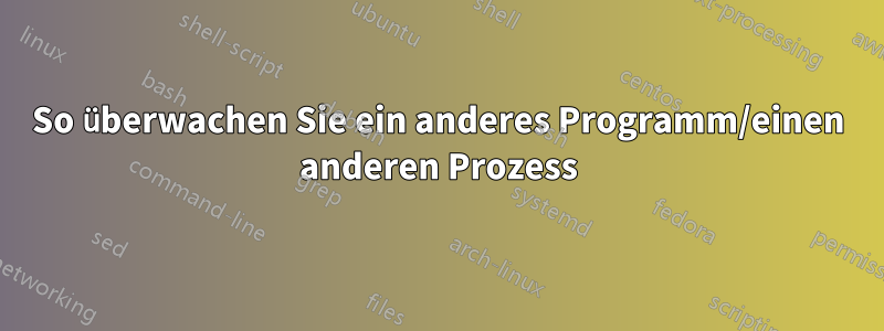 So überwachen Sie ein anderes Programm/einen anderen Prozess