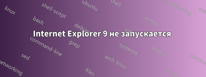 Internet Explorer 9 не запускается
