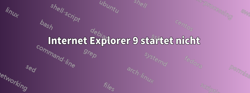 Internet Explorer 9 startet nicht