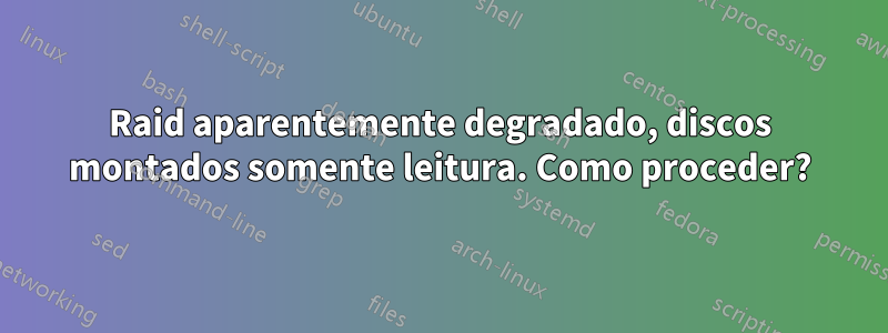 Raid aparentemente degradado, discos montados somente leitura. Como proceder?