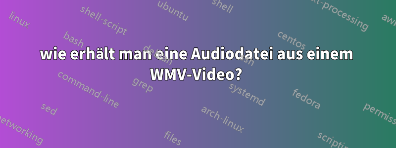 wie erhält man eine Audiodatei aus einem WMV-Video?