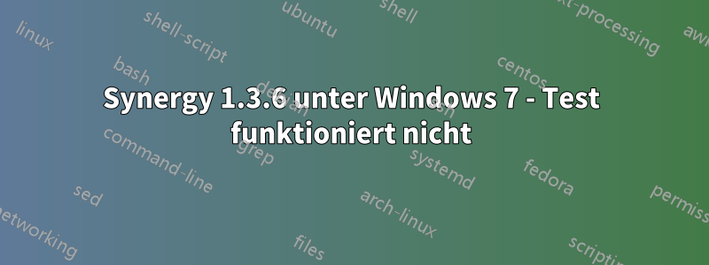 Synergy 1.3.6 unter Windows 7 - Test funktioniert nicht