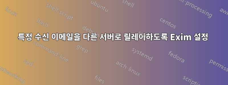 특정 수신 이메일을 다른 서버로 릴레이하도록 Exim 설정