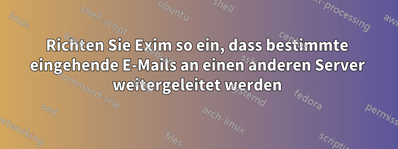 Richten Sie Exim so ein, dass bestimmte eingehende E-Mails an einen anderen Server weitergeleitet werden