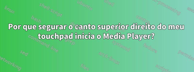 Por que segurar o canto superior direito do meu touchpad inicia o Media Player?