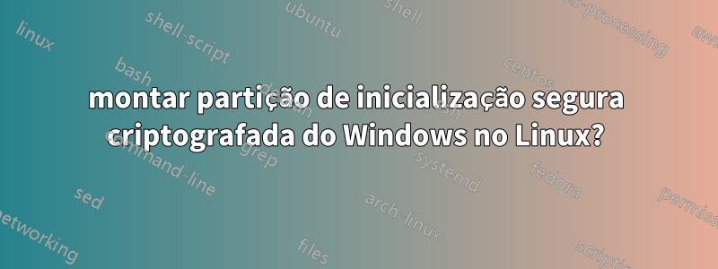 montar partição de inicialização segura criptografada do Windows no Linux?