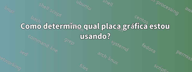 Como determino qual placa gráfica estou usando?