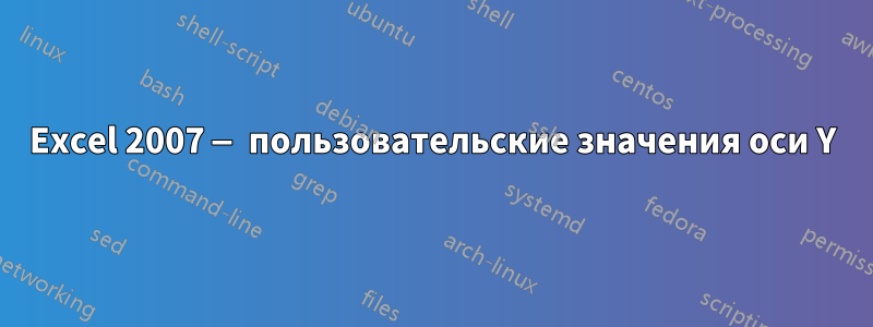 Excel 2007 — пользовательские значения оси Y