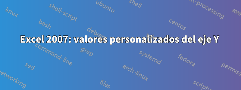 Excel 2007: valores personalizados del eje Y