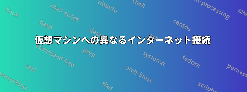 仮想マシンへの異なるインターネット接続