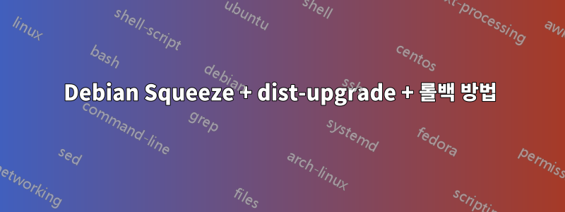 Debian Squeeze + dist-upgrade + 롤백 방법