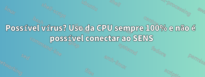 Possível vírus? Uso da CPU sempre 100% e não é possível conectar ao SENS