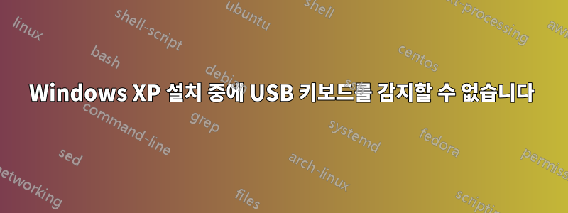 Windows XP 설치 중에 USB 키보드를 감지할 수 없습니다