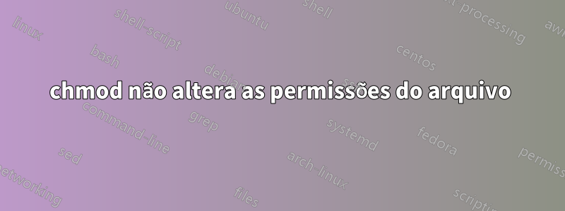 chmod não altera as permissões do arquivo