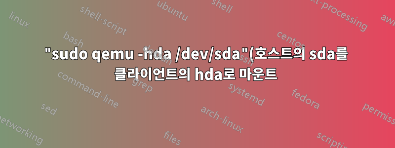 "sudo qemu -hda /dev/sda"(호스트의 sda를 클라이언트의 hda로 마운트)는 얼마나 미친 짓입니까?