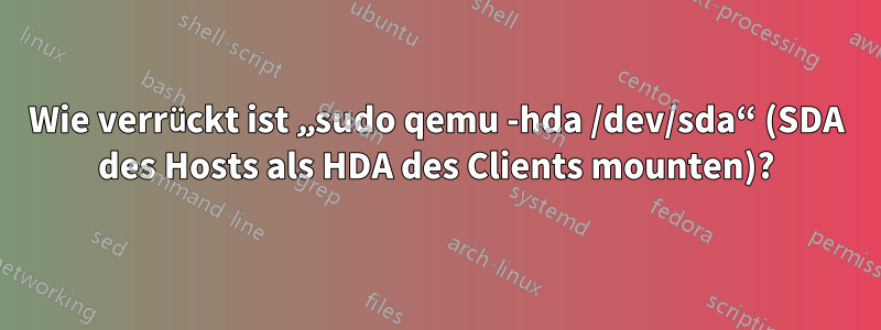 Wie verrückt ist „sudo qemu -hda /dev/sda“ (SDA des Hosts als HDA des Clients mounten)?