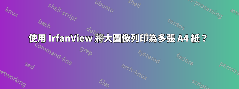 使用 IrfanView 將大圖像列印為多張 A4 紙？