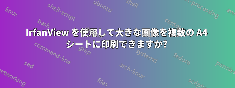 IrfanView を使用して大きな画像を複数の A4 シートに印刷できますか?