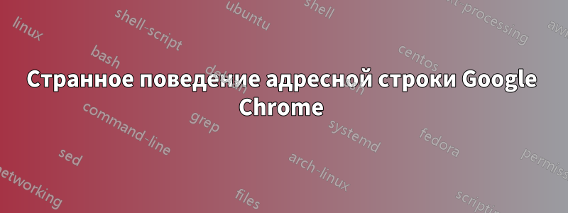 Странное поведение адресной строки Google Chrome
