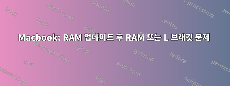 Macbook: RAM 업데이트 후 RAM 또는 L 브래킷 문제