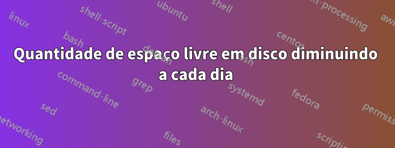 Quantidade de espaço livre em disco diminuindo a cada dia