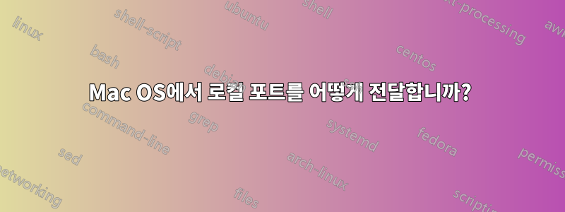 Mac OS에서 로컬 포트를 어떻게 전달합니까?