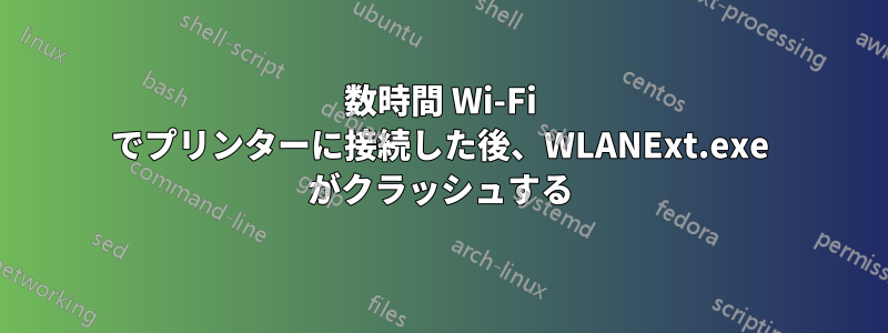 数時間 Wi-Fi でプリンターに接続した後、WLANExt.exe がクラッシュする