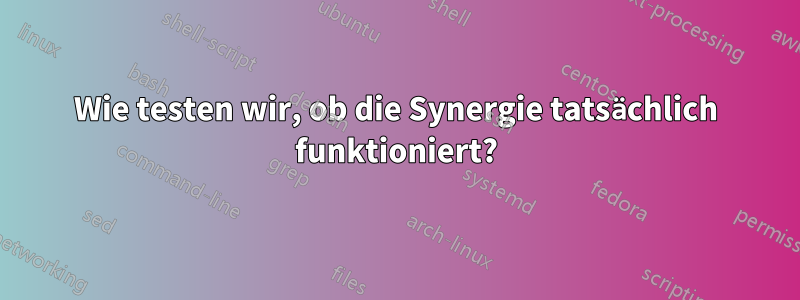 Wie testen wir, ob die Synergie tatsächlich funktioniert?