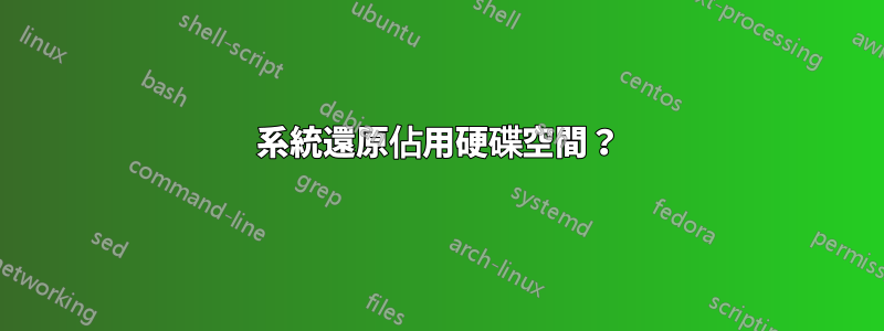系統還原佔用硬碟空間？