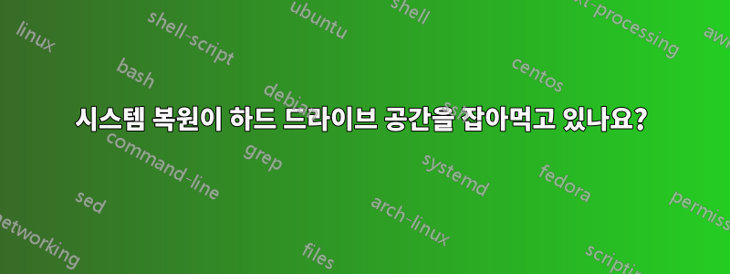 시스템 복원이 하드 드라이브 공간을 잡아먹고 있나요?