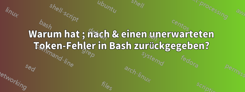 Warum hat ; nach & einen unerwarteten Token-Fehler in Bash zurückgegeben?