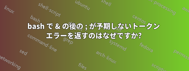 bash で & の後の ; が予期しないトークン エラーを返すのはなぜですか?