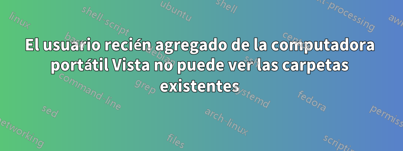 El usuario recién agregado de la computadora portátil Vista no puede ver las carpetas existentes