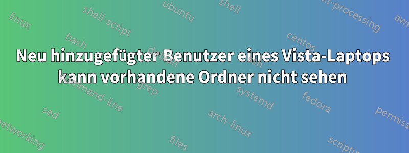Neu hinzugefügter Benutzer eines Vista-Laptops kann vorhandene Ordner nicht sehen