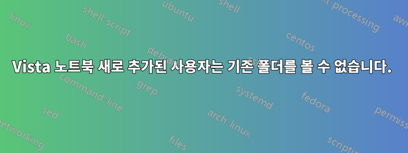 Vista 노트북 새로 추가된 사용자는 기존 폴더를 볼 수 없습니다.