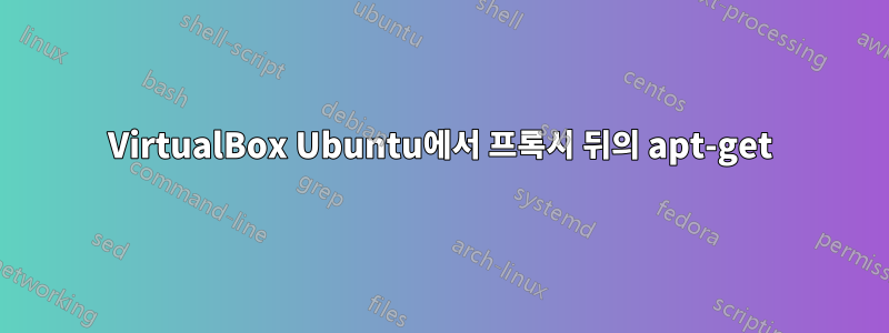 VirtualBox Ubuntu에서 프록시 뒤의 apt-get
