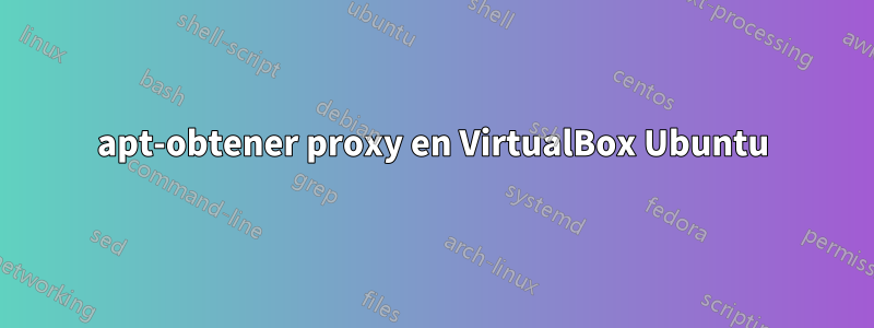 apt-obtener proxy en VirtualBox Ubuntu