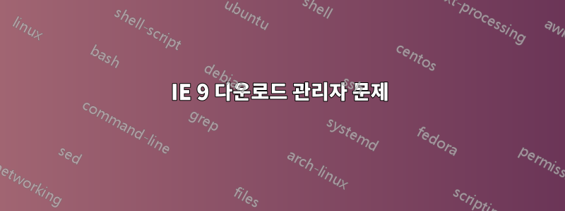 IE 9 다운로드 관리자 문제