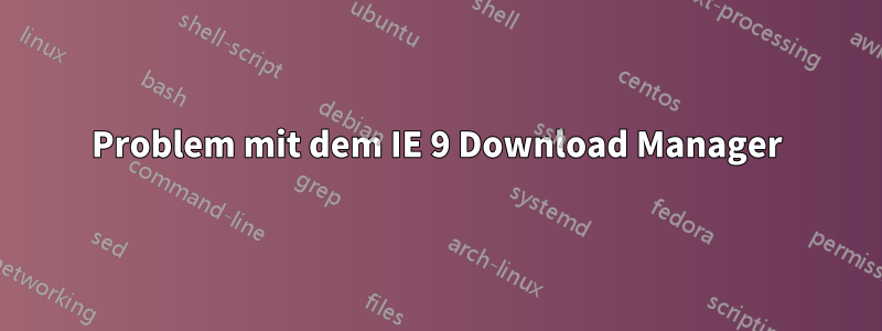 Problem mit dem IE 9 Download Manager