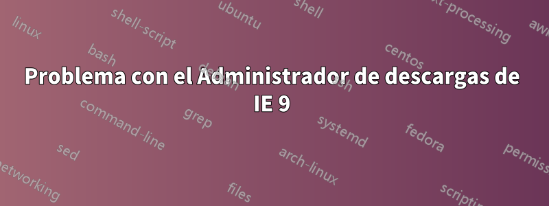 Problema con el Administrador de descargas de IE 9