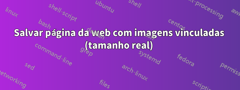 Salvar página da web com imagens vinculadas (tamanho real)
