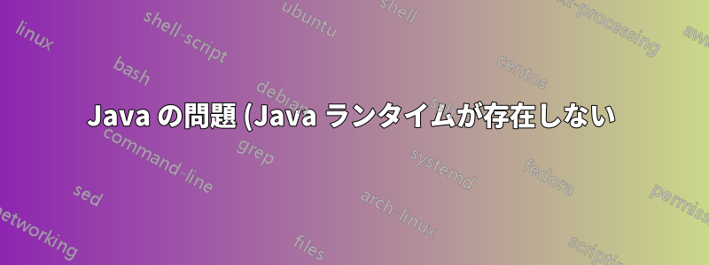 Java の問題 (Java ランタイムが存在しない)