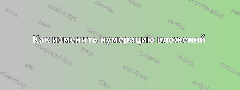 Как изменить нумерацию вложений