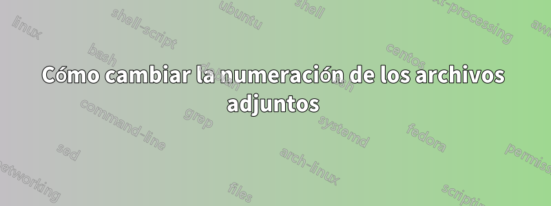 Cómo cambiar la numeración de los archivos adjuntos