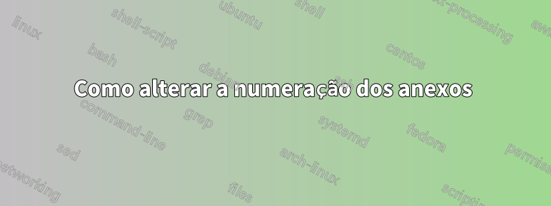 Como alterar a numeração dos anexos