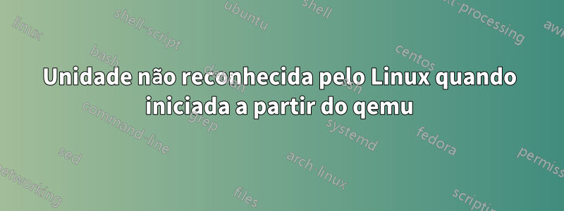 Unidade não reconhecida pelo Linux quando iniciada a partir do qemu
