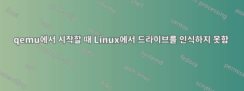 qemu에서 시작할 때 Linux에서 드라이브를 인식하지 못함